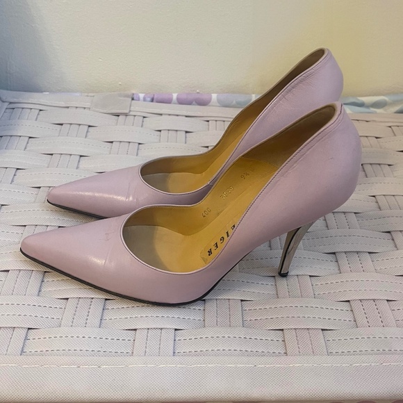 Walter Steiger Lilac Pointed Toe Leather Pumps Size 9.5 - Picture 1 of 11